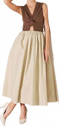 Flying Tomato Womens Villa Romance Midi Dress In Brown