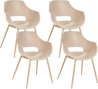 Beliani Set of 4 Dining Chairs MILLERS Beige