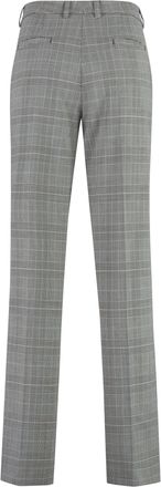 Pantaloni Torino Womens Prince-Of-Wales Checked Trousers Grey Virgin Wool Trouser Suits