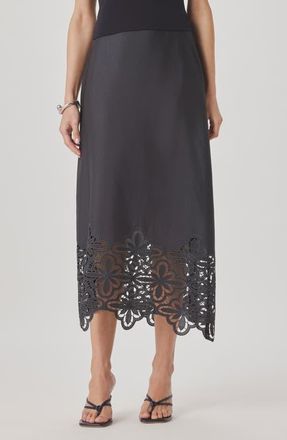 Splendid Pia Pinwheel Eyelet Midi Skirt in Lead Grey at Nordstrom, Size X-Large