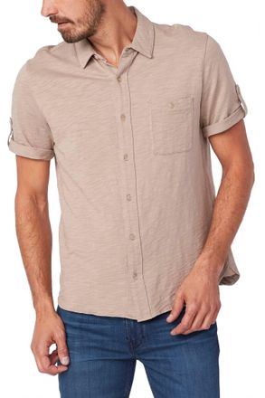 Paige Brayden Short Sleeve Shirt In Soft Tan