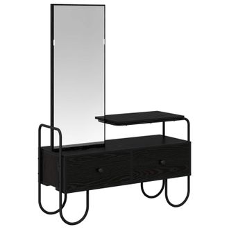 vidaXL Mesa Tocador Con Caj&oacute;n Roble Negro Madera De Ingenier&iacute;a Vidaxl