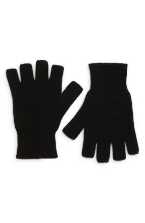 Vince Boiled Cashmere Fingerless Gloves in 001Blk at Nordstrom