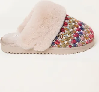 Fat Face FatFace Kaia Multi Faux Fur Knitted Mule