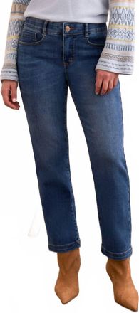 Tribal Audrey Hugging Straight Leg Crop Jeans In Dark Night