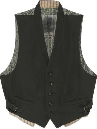 Ziggy Chen V-neck Vest - male - Ziggy Chen - Waistcoats - Green - M - Suits