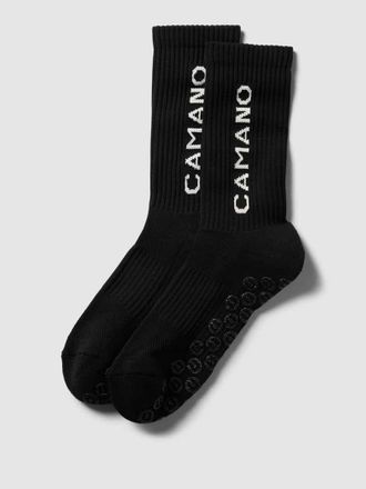 Camano Socken mit Label-Print im 2er-Pack in Black, Größe 39-42