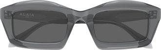 Alaia Aa0089s Rectangular Frame Sunglasses in Translucent Smoky Grey