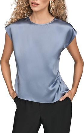DKNY Cap Sleeve Stretch Silk Top in Tempest at Nordstrom, Size X-Large