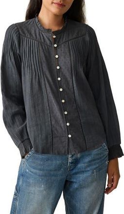 Faherty Lily Organic Cotton Button-Up Shirt in Washed Black at Nordstrom Rack, Size X-Small