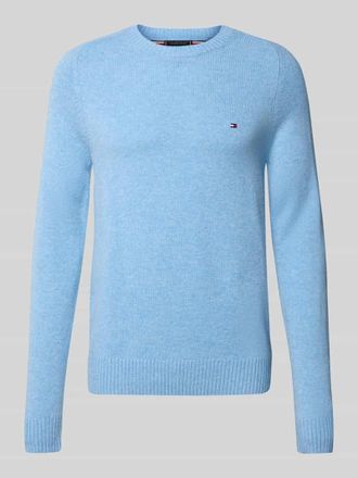Tommy Hilfiger Regular Fit Strickpullover aus feinster Wolle in Hellblau, Gr&ouml;&szlig;e XL
