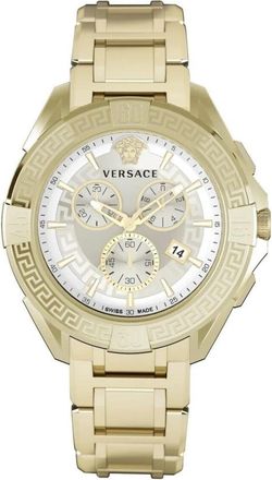 Versace Chrono Sporty Goud Wit Horloge - Heren - Horloges - Veelkleurig - ONE Size - Accessoires