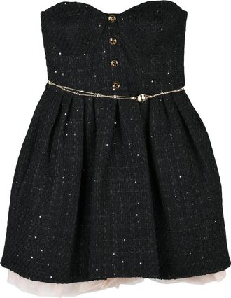 Elisabetta Franchi Black Cotton Acrylic Polyester Viscose Polyamide Women Dress