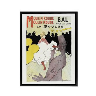 Artery8 Moulin Rouge La Goulue Framed Canvas Wall Art Print Toulouse Lautrec | Size: W24 x H32