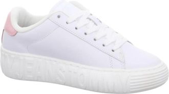 Tommy Hilfiger Cupsole Sneakers - Dames - Sneakers - Wit - 37 EU - Leer - Schoenen
