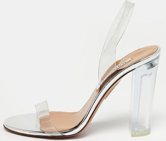 Aquazzura Transparent Leather And Pvc So Nude Slingback Sandals