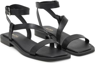 Aldo Womens Aldo Grugar 13966800 Sandals Black Ankle Strap Square Toe ZAP1677