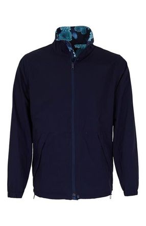 Lords of Harlech Pascali Reversible Performance Jacket in Serious Floral Navy at Nordstrom, Size X-Large