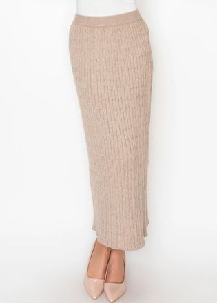 YAL New York Beige Cable Knit Skirt