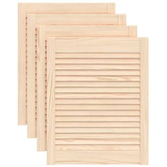 vidaXL Puertas De Armario De Lamas 4 Uds Madera De Pino 61,5x49,4 Cm Vidaxl