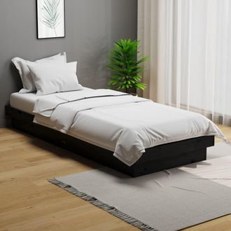 vidaXL Estructura De Cama Individual Peque&ntilde;a Sin Colch&oacute;n Madera Negro Vidaxl