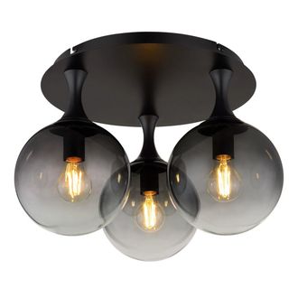 Globo Lighting Plaf&oacute;n - Dalton - Negro - Vidrio - &Oslash; 46cm - E27