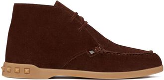 Valentino Garavani Leisure Flows suede desert boots - men - Goat Skin/Lambskin/Rubber/Bovine Split Leather - 44 - Red