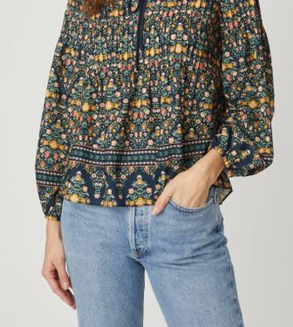 Shoshanna Lara Long Sleeve Top In Multi
