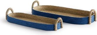 Napa Home & Garden Tiana Seagrass Long Oval Serving Baskets Set of 2 in Blue at Nordstrom