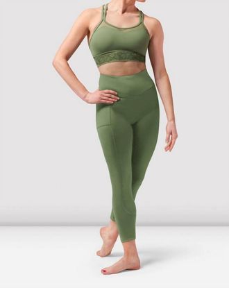 Bloch Ladies Tasha Paneled Leggings In Sage