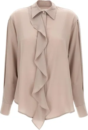Victoria Beckham Asymmetric Ruffle Blouse