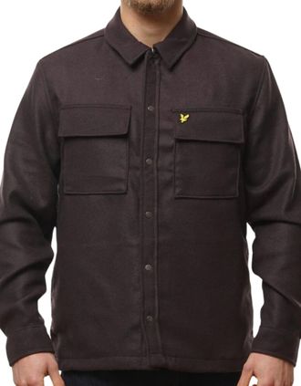 Lyle & Scott Mens Lyle & Scott Plain Sediment Brown Overshirt Jacket - Size: 38/Regular