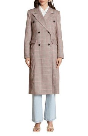 Avec Les Filles Plaid Trench Coat in Brown-Pink Plaid at Nordstrom Rack, Size X-Small