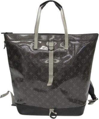 Louis Vuitton Pre-owned Monogram Eclipse Glazed Zipped Tote - Heren - Vintage Rugzakken - Zwart - ONE Size - Leer - Vintage