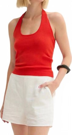 Crescent Jazzlyn Halter Neck Top In Red