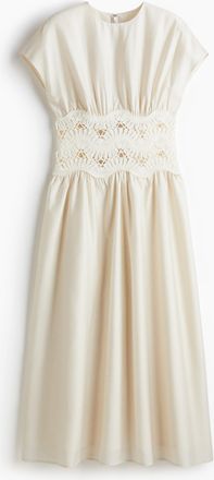 H&M Kleid mit Stickereien - White