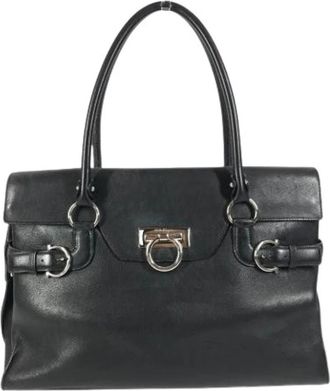 Ferragamo Pre-owned Schoudertas - Dames - Vintage Handtas - Zwart - ONE Size - Leer - Vintage