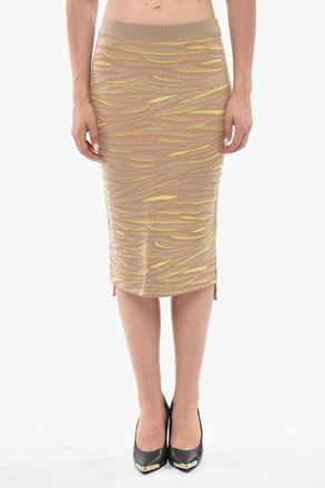 Stella McCartney Gonna a Tubino in Maglia a Motivo Animalier Stella McCartney