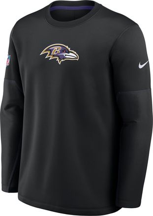 Nike Baltimore Ravens Sideline Coaches Nike Mens Therma-FIT NFL Long-Sleeve T-Shirt in Black | 03BR049Y8G-MXW