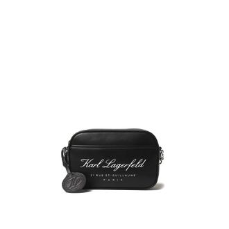 Karl Lagerfeld Cross Body Bags, female, Black, Size: ONE SIZE Hotel Karl Camera Bag Tech Leather