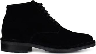 Saint Laurent Velvet Lace-Up Boots - Heren - Veterlaarzen - Zwart - 44 EU - Satijn - Schoenen