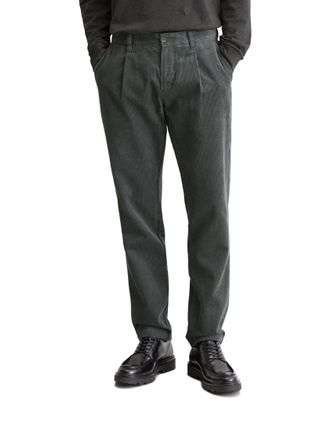 Marc O'Polo Cordhose MARC OPOLO Osby Pleats, Herren, Gr. 30, L&auml;nge 30, mangrove, Cord, Obermaterial: 100% Baumwolle, Hosen Cordhose, tapered fit, aus reiner Bio-B