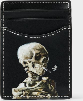 Duke + Dexter Mens Van Gogh skeleton print card holder