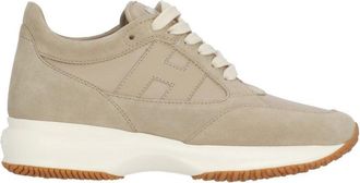 Hogan Beige Interactive Suede Leather Sneakers