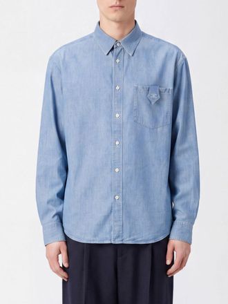 Celine Camicia in cotone con logo Triomphe ricamato sul taschino