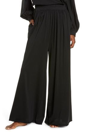Lunya Organic Pima Wide Leg Lounge Pants in Immersed Black at Nordstrom, Size X-Small