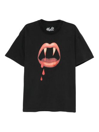 Melt T-shirt met print - Zwart