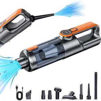 OEM Aspiradora Port&aacute;til Inal&aacute;mbrica Para Coche - Mini Aspiradora Recargable Port&aacute;til Para Coche - Negra - 8 Accesorios - 17000 Pa