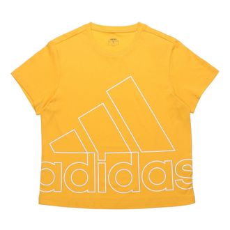 adidas (WMNS) adidas FAV BL TEE Sports Casual Short-sleeve Tee Yellow GL7164