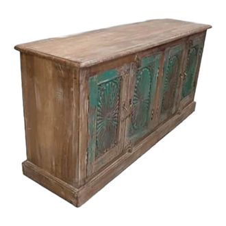 Wanderlust Deco Aparador de madera acabado artesanal marr&oacute;n 133x35x64h cm